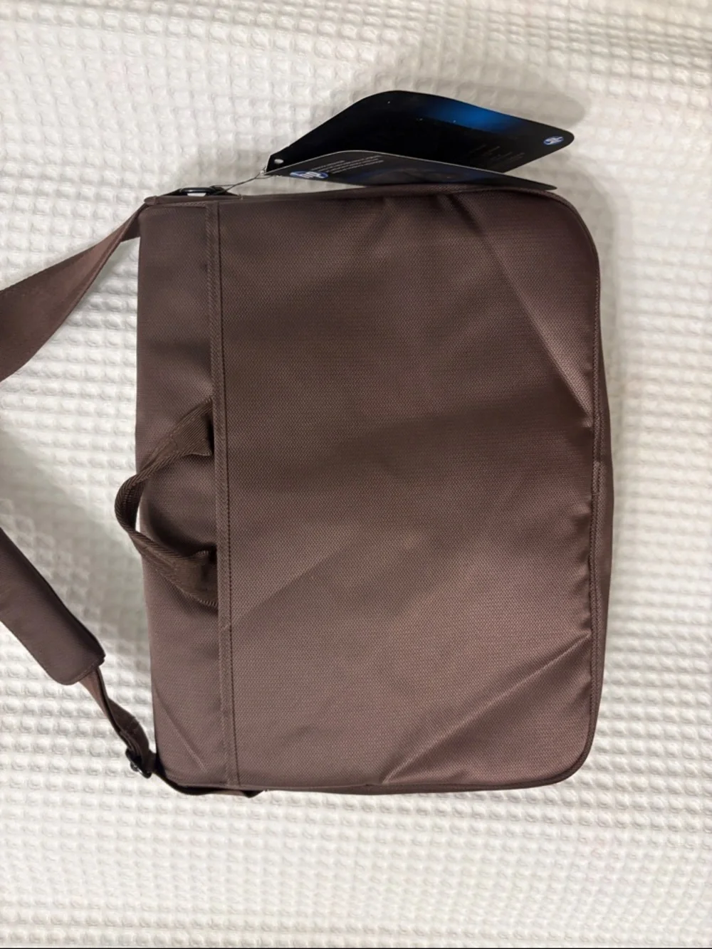 HP Brown Nylon Messenger Bag with Adjustable Strap